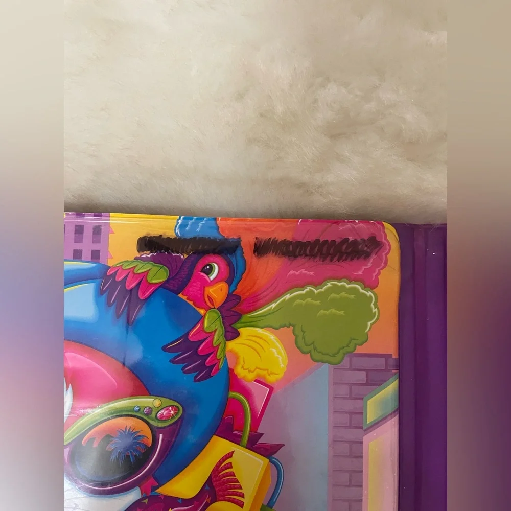 Lisa Frank Vintage Binder Cat Car MeowDeo Organizer Paper Holder